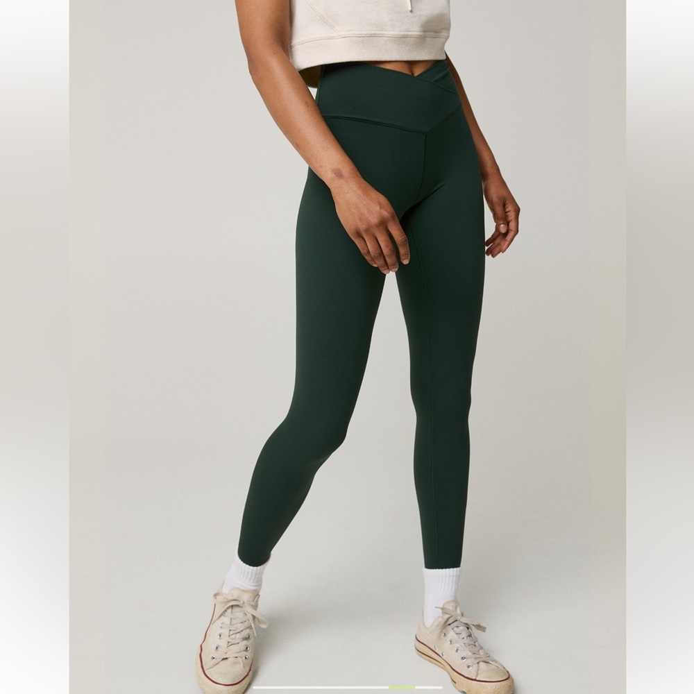 Aerie Dark Green Crossover Leggings XL